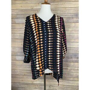 KIKAT Small Layered Look Top Asymmetric Colorful